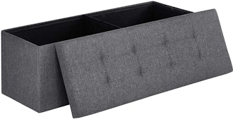 SONGMICS Folding Storage Ottoman Bench