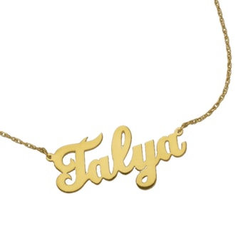 Jennifer Zeuner's Serafina Cursive Nameplate Necklace. 