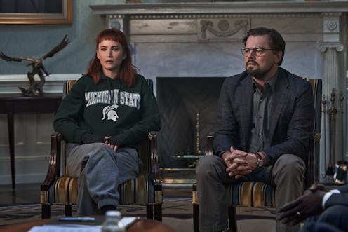 (L-R): Jennifer Lawrence as Kate Dibiasky and Leonardo DiCaprio as Dr. Randall Mindy in Adam McKay's...