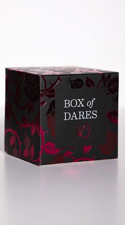 Product photo; black box that says "Box of Dares"