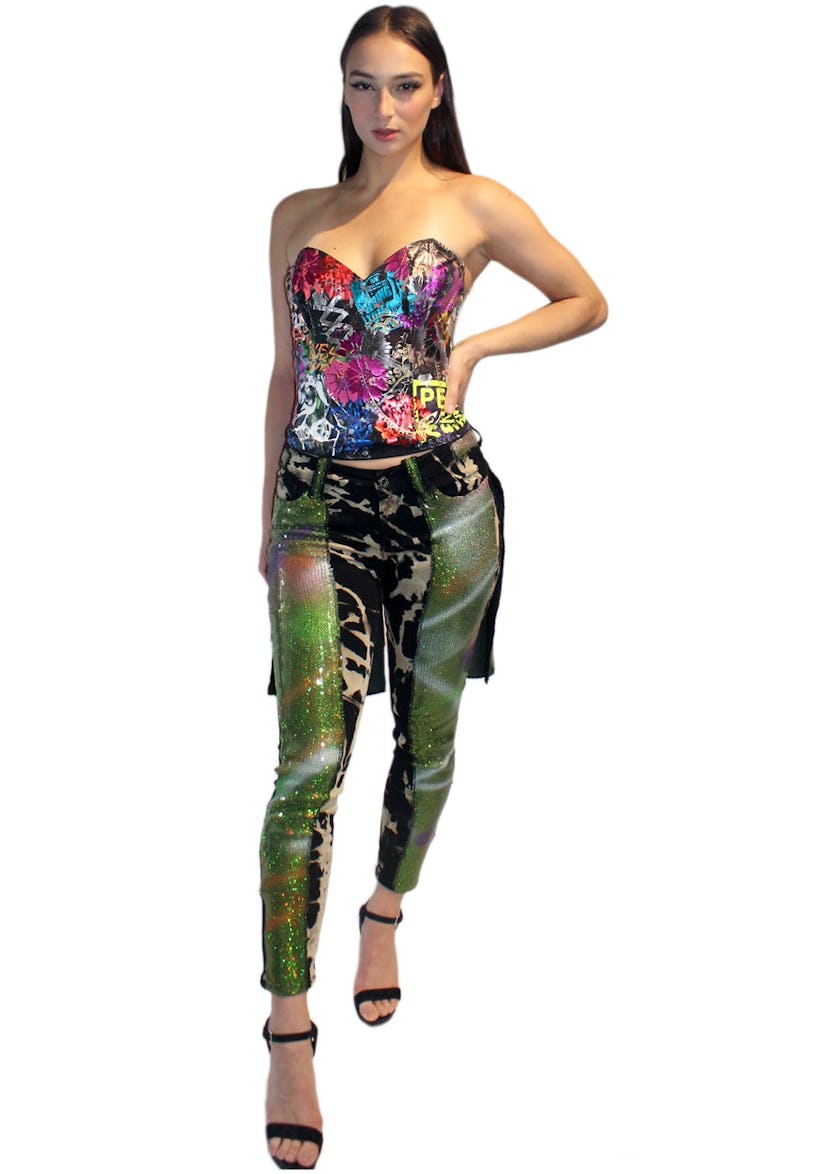 Green Glitter Sedition Pants