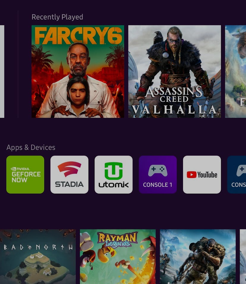 Preview of Samsung's Gaming Hub on its smart TVs.
