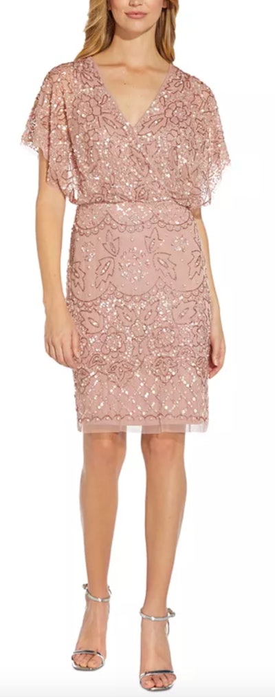 This pretty dress is a sparkly Valentine's Day outfit idea. 