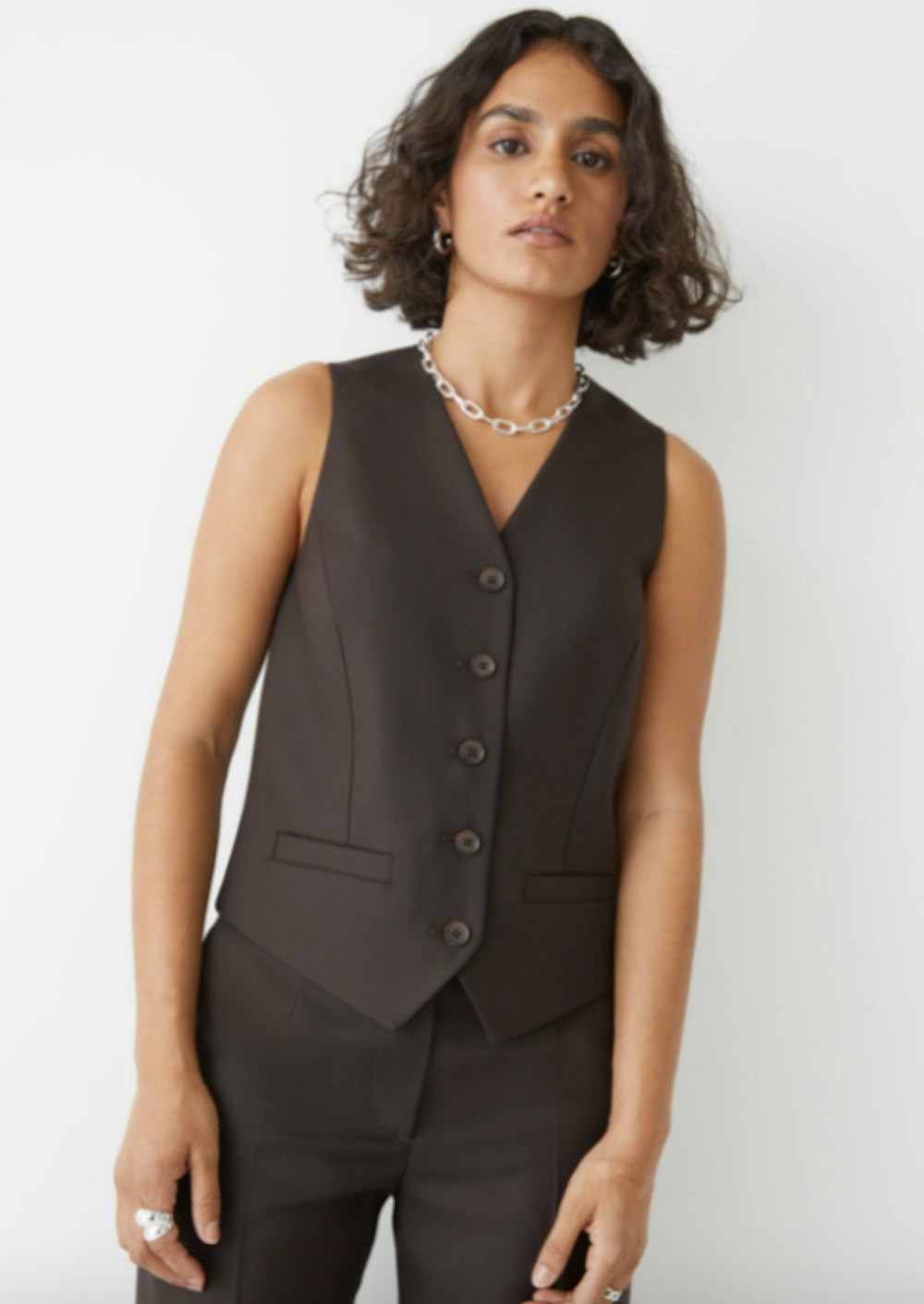 Buttoned Wool Vest