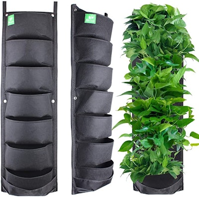 Meiwo New Upgraded Deeper and Bigger 7 Pocket Hanging Vertical Garden Wall Planter