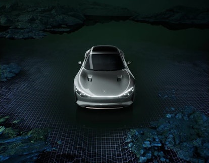 Mercedes-Benz electric vehicle Vision EQXX concept rendering.