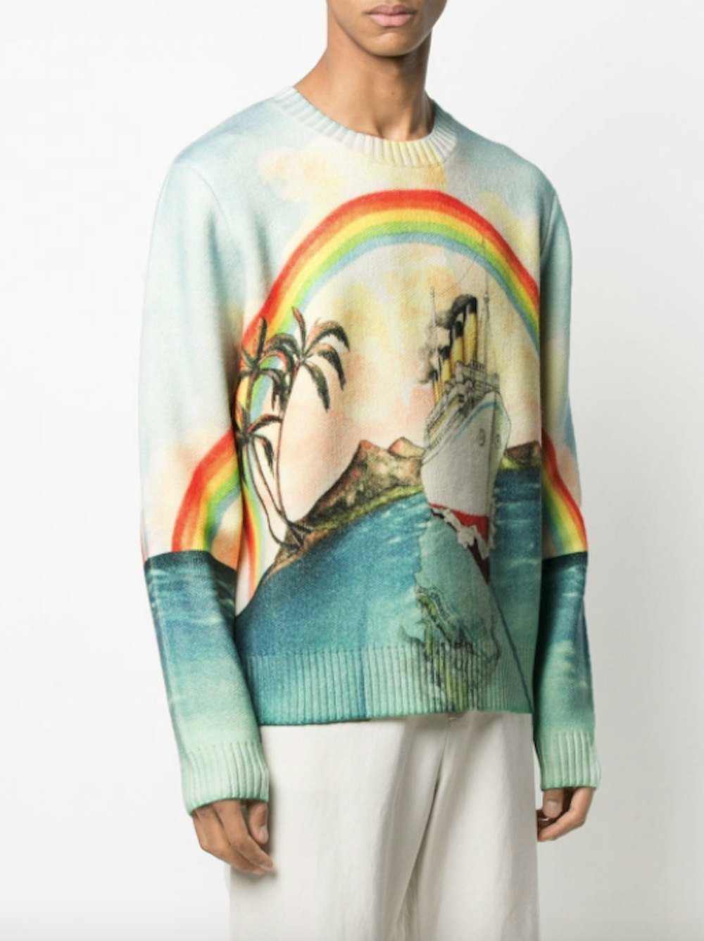 Rainbow print jumper
