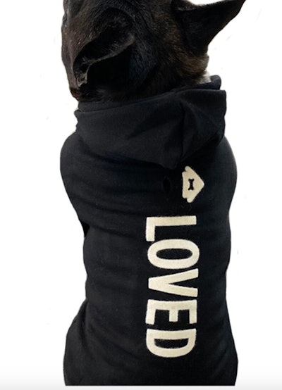 Loved Dog Hoodie makes a great last minute Valentine's Day gift idea