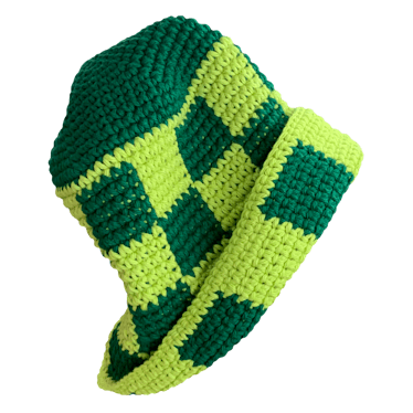 Memorial Day green crochet bucket hat.