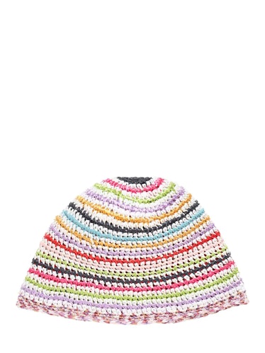 Missoni striped crochet bucket hat.