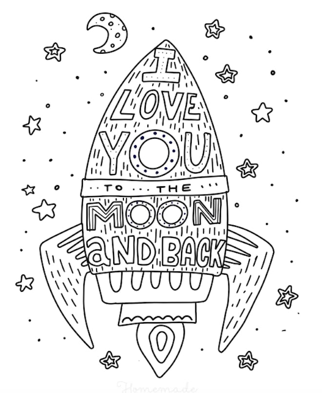 Rocket page is a great Valentine's Day coloring page