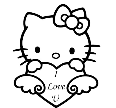 Hello Kitty Heart makes a great Valentine's Day coloring page