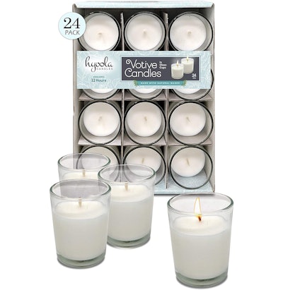 Hyoola White Votive Candles (24-Pack) 