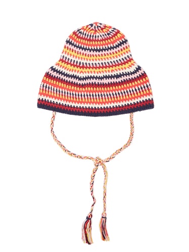 Alanui striped crochet bucket hat.
