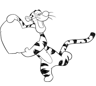 Tigger page is a great Valentine's Day coloring page