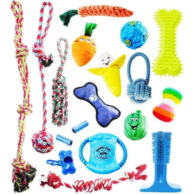 Pacific Pups Products Dog Toy Set (18 Pieces)
