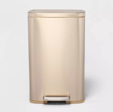 45L Rectangle Stainless Steel Step Trash Can