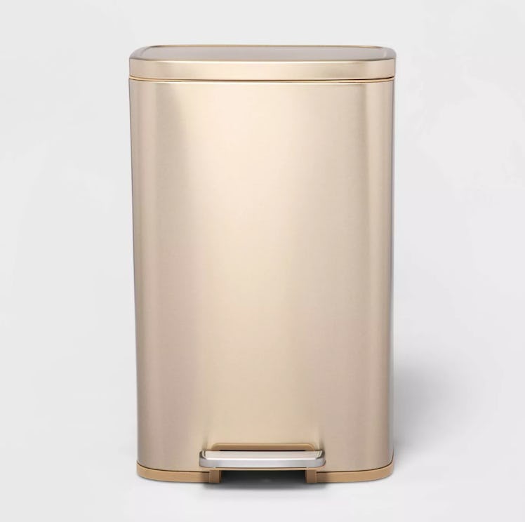 45L Rectangle Stainless Steel Step Trash Can