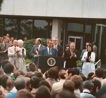 Nixon at Johnson Space Center