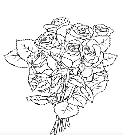 Rose page makes a great Valentine's Day coloring page