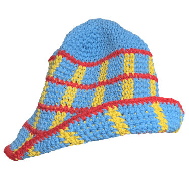 Memorial Day blue crochet bucket hat.