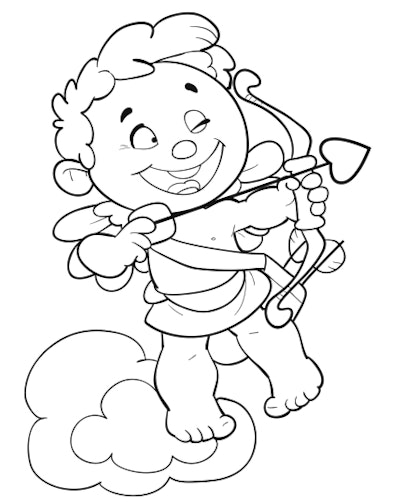 Silly Cupid Page is a great Valentine's Day coloring page