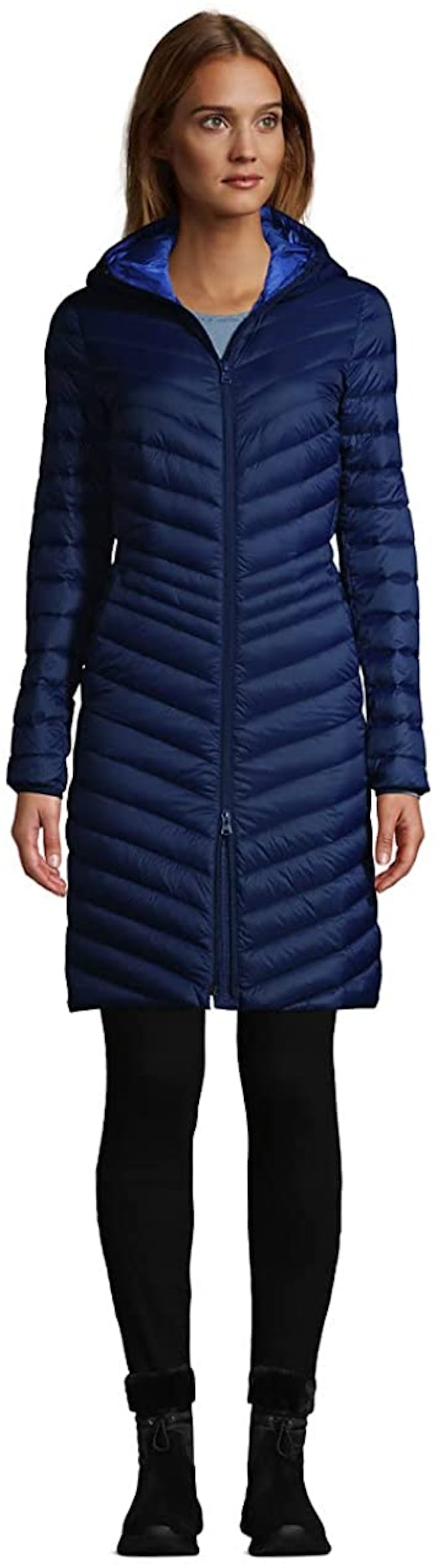 Lands' End Ultralight Packable Long Down Coat