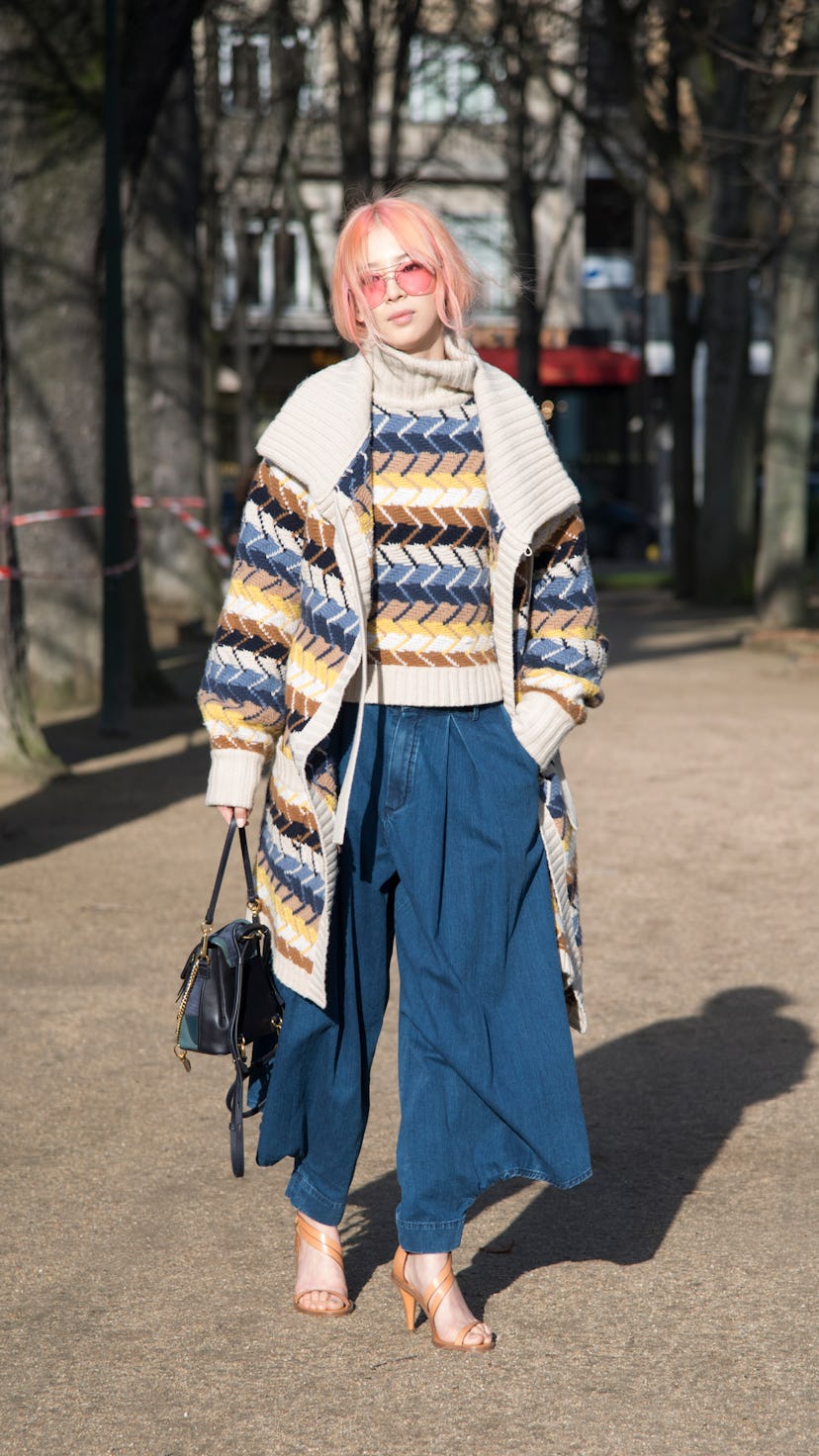 Irene Kim wears a cozy sweater.