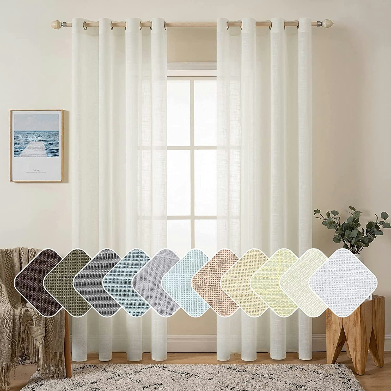 MIULEE Linen-Textured Curtains