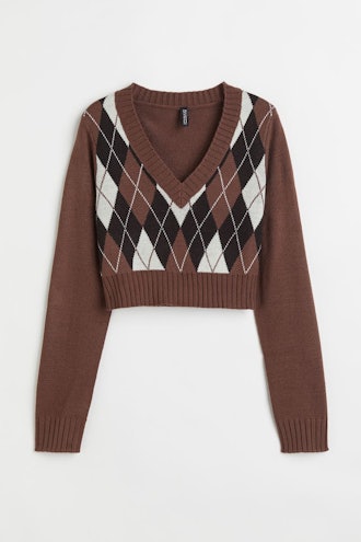 H&M argyle brown sweater.