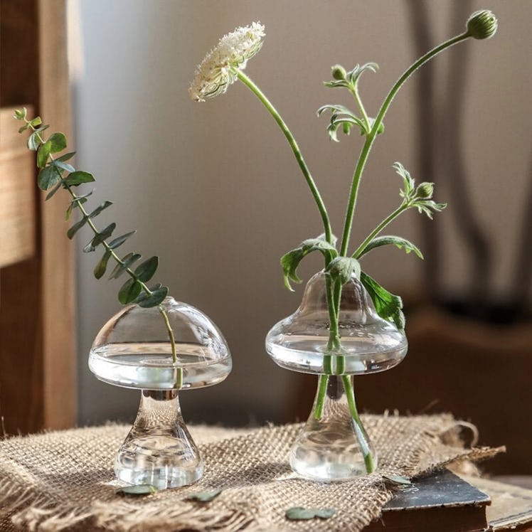 Some cottagecore mushroom accents include vases.