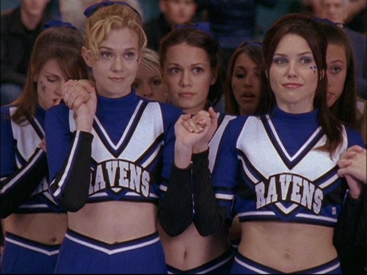 Hilarie Burton and Sophia Bush as Peyton and Brooke in One Tree Hill