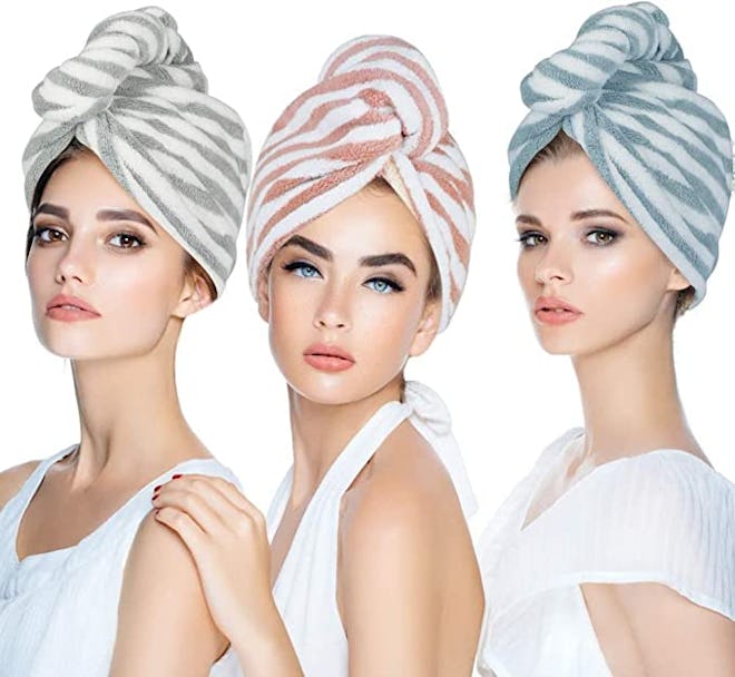 Laluztop Microfiber Hair Towel (3-Pack)