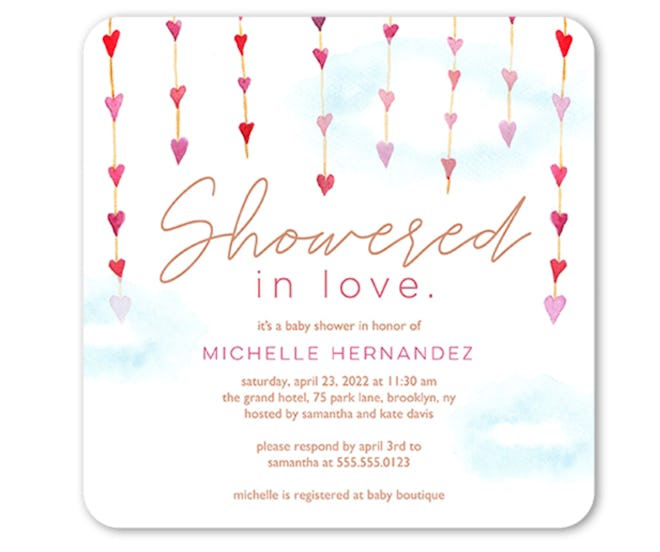 Valentine's Day themed baby shower invitation 