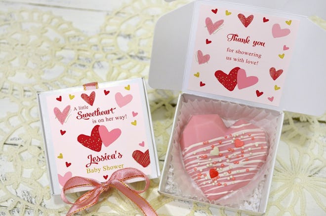 heart-shaped soap, Valentine's Day baby shower favor