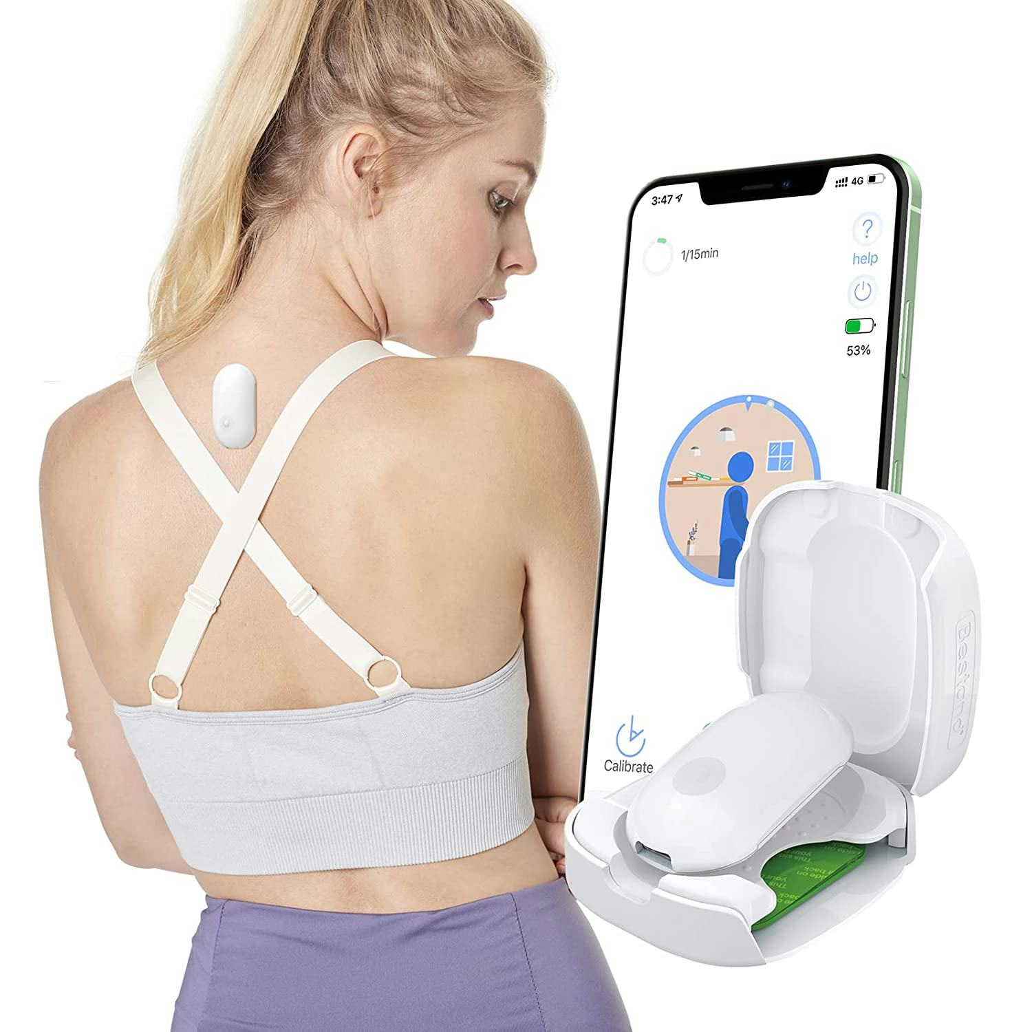 Bestand Intelligent Posture Corrector and Trainer for Back, Strapless, Vibrate Reminder