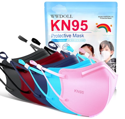 Your kids can wear these disposable KN95 masks for kids.