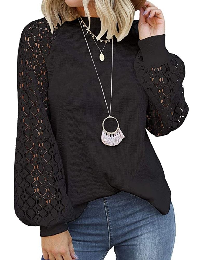 MIHOLL Long Sleeve Lace Blouse