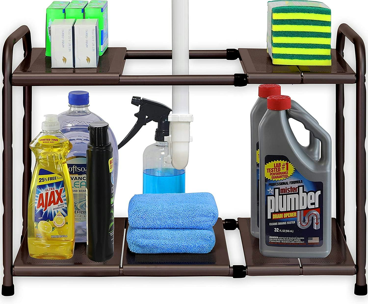 SimpleHouseware Under Sink 2-Tier Expandable Shelf