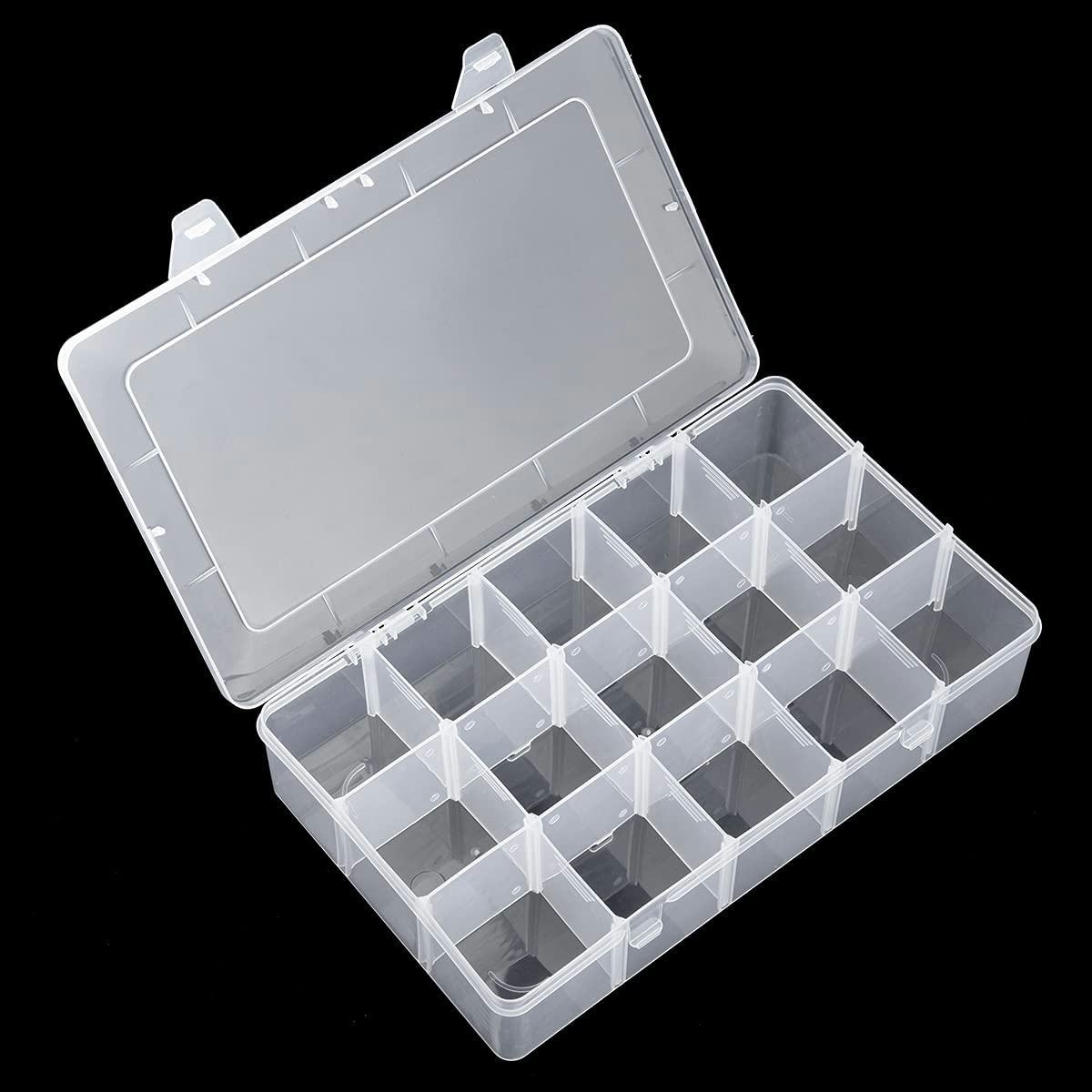 Snowkingdom Clear Organizer Box with Adjustable Dividers