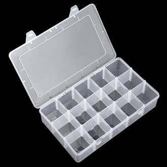 Snowkingdom Clear Organizer Box with Adjustable Dividers 