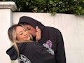 Sunisa Lee and boyfriend Jaylin Smith in matching sweatshirts.