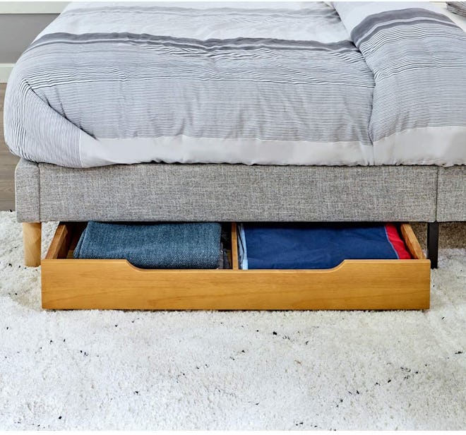 MUSEHOMEINC Solid Wood Under Bed Storage Drawer