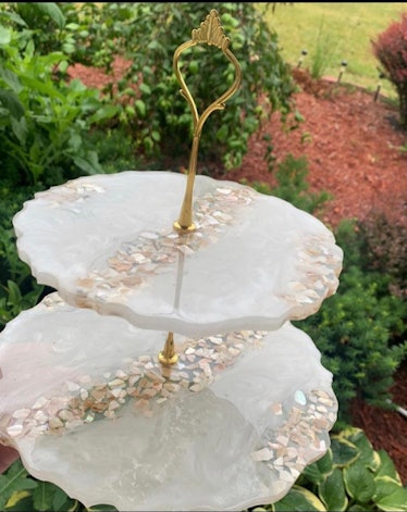 This pearl resin stand would be great for pearl wedding decor.