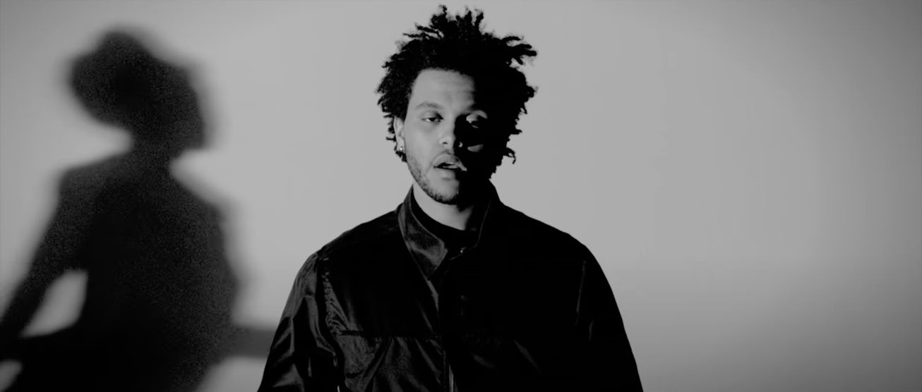 The Weeknd in the “Wicked Games” music video from his Trilogy album.