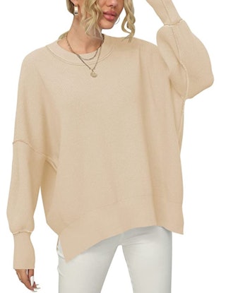 ANRABESS Oversized Ribbed Batwing Sweater