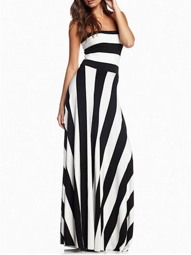 ELAN's Striped Convertible Strapless Maxi Dress.