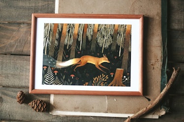 This fox print is cottagecore wall decor.