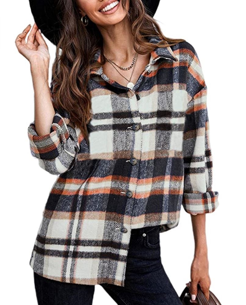 Yeokou Plaid Flannel Shacket