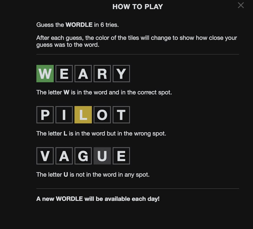 How to play Wordle game screenshot.